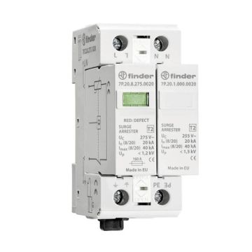 FINDER Einphasen-Überspannungsableiter 2P 275 VAC 11/20 kA – Modell 7P2282750020