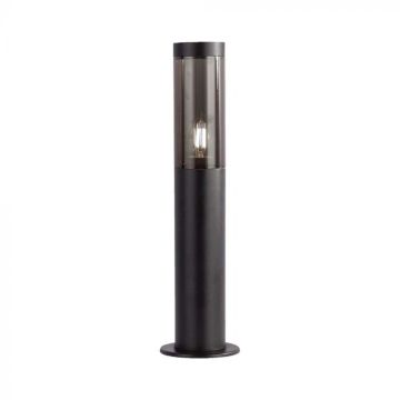 V-TAC VT-1184 E27 Garten-Stehleuchte mit Lampenfassung – Rauchglas, schwarze Farbe, 45 cm, IP44 – 10471