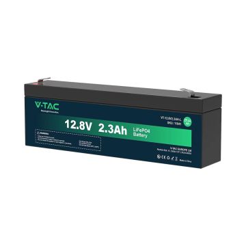 V-TAC Lithiumbatterie 12,8V 2,3Ah Alarm, USV, Videoüberwachung, T2-Anschluss 178*35*60mm IP55 - 11941