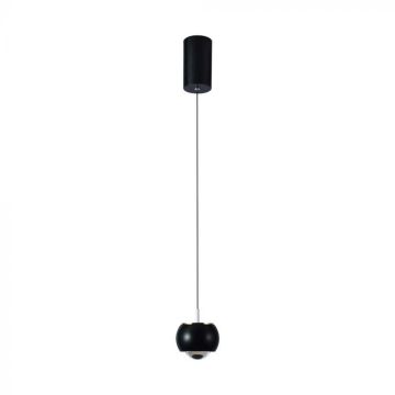 V-TAC VT-7830 LED-Kronleuchter 9 W, ovaler Anhänger, Glockenform, modernes Design, 10 x 10 x 100 cm, schwarze Farbe, 4000 K – 10077