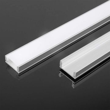 V-TAC VT-8157 2M Aluminiumprofil, silberfarben, satinierte Abdeckung für LED-Streifen 2000 x 17,6 x 6,9 mm – Artikelnummer 10321