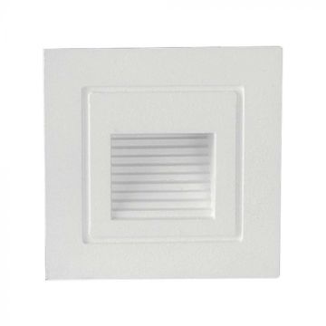 V-TAC 3W LED-Stufenleuchte, quadratisch, Einbau, Weiß, 3000K, IP65