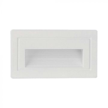 V-TAC 3W Rechteckige LED-Stufenleuchte zur Einbaumontage, Weiß 3000K IP65