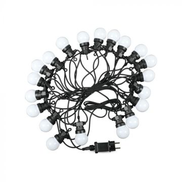 V-TAC VT-71020 LED-Lichterkette, 20 Stück, 6000 K, 10 m, anschließbar mit 2PIN IP44-Eingang und -Ausgang – Artikelnummer 217440