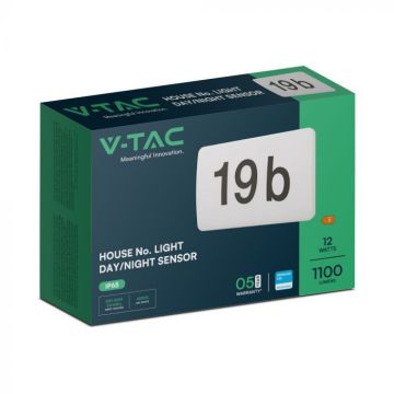 V-TAC PRO LED-Hausnummernwandleuchte Rechteckig 12W 3in1 IP65 - 23422