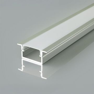 V-TAC Einbau-Linearprofil 2000 × 24 × 10 mm Aluminium Silber für LED-Streifen bis 15,6 mm – Artikelnummer 24106