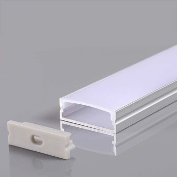 V-TAC VT-8204 Aluminiumprofil silberfarben für LED-Streifen mit satinierter Deckfläche 2m 2000x30x10mm - 23176