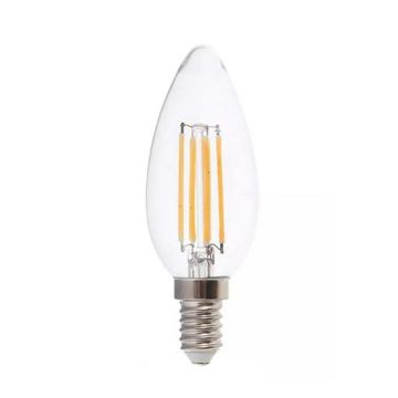 V-TAC VT-2327 LED-Glühbirne 6 W E14 Kerze 130 lm/w warmweißes Filament 3000 K – SKU 212848