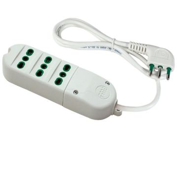 FANTON Mehrfachsteckdose 3 italienische Bypass-Steckdosen 2P+E 16A 1,5 m Kabel. 3G1 H05VV-F Italienischer Vierkantstecker