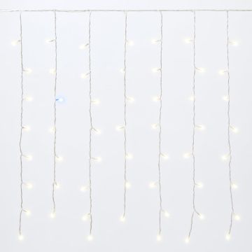 ETTROIT 216 LED-Lichtervorhang, 5 m, weißes Licht, weißes Kabel, IP65, ausziehbar, Blitzeffekt, mit Drähten unterschiedlicher Länge (von 3 bis 12 cm) für einen dynamischen Effekt