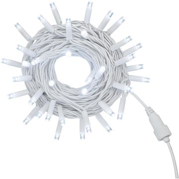 ETTROIT 100 LED-Lichterkette, 10 m, weißes Licht, weißes Kabel, IP65, ausziehbar, Blitzeffekt, Weihnachtsgirlande, Geschäfte, Balkon
