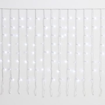 ETTROIT 200 LED-Lichterkette, 3 m, weißes Licht, weißes Kabel, IP65, ausziehbar, Blitzeffekt, mit 1 m gleichmäßigen Drähten, Weihnachtsgirlande, Geschäfte, Weihnachtsbalkon