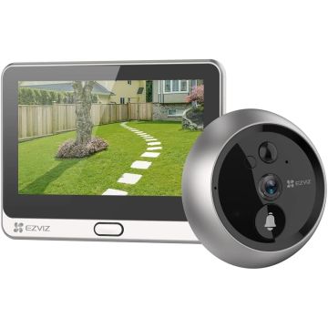 EZVIZ CS-DP2C WI FI 1080p Smart Guckloch, HD-Videoqualität, komplett kabellos, mit 4,3-Zoll-Farb-Touchscreen-Display