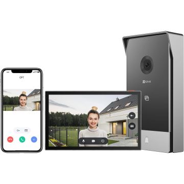 EZVIZ CS-HP7 Smart WIFI Video-Gegensprechanlage, 7-Zoll-Touch-Monitor, Nachtsicht, Fernentriegelung, 2K, Personenerkennung, RFID-Option, wasserdicht