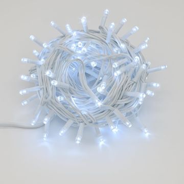 ETTROIT 300 LED Lichterkette, 30m, weißes Licht, weißes Kabel, IP65, ausziehbar, Blitzeffekt, Weihnachtsgirlande, Geschäfte, Weihnachtsbalkon