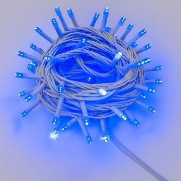 ETTROIT 100er LED-Lichterkette, 10 m, blaues Licht, weißes Kabel, IP65, ausziehbar, weißer Blitzeffekt, Weihnachtsgirlande, Geschäfte, Balkon