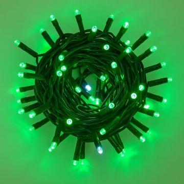 ETTROIT 100er LED-Lichterkette, 10 m, grünes Licht, schwarzes Kabel, IP65, ausziehbar, weißer Blitzeffekt, Weihnachtsgirlande, Geschäfte, Balkon