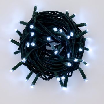 ETTROIT Lichterkette mit 100 LEDs, 10 m, weißes Licht, schwarzes Kabel, IP65, ausziehbar, Blitzeffekt, Weihnachtsgirlande, Geschäfte, Balkon
