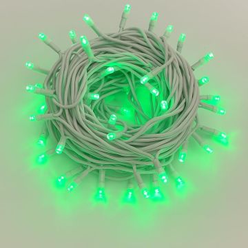 ETTROIT 100er LED-Lichterkette, 10 m, grünes Licht, weißes Kabel, IP65, ausziehbar, Blitzeffekt, Weihnachtsgirlande, Geschäfte, Weihnachtsbalkon