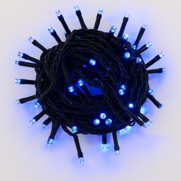 ETTROIT 100er LED-Lichterkette, 10 m, blaues Licht, schwarzes Kabel, IP65, ausziehbar, weißer Blitzeffekt, Weihnachtsgirlande, Geschäfte, Balkon
