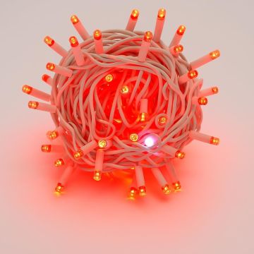 ETTROIT 300 LED-Lichterkette, 30 m, rotes Licht, weißes Kabel, IP65, ausziehbar, Blitzeffekt, Weihnachtsgirlande, Geschäfte, Weihnachtsbalkon