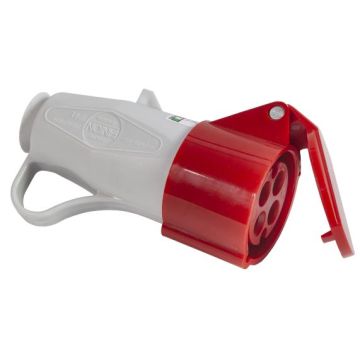 FANTON 71010 Dreiphasige rote Mobilsteckdose 3P+E 16A 380-415V 6h IP44 mit Schraubverkabelung