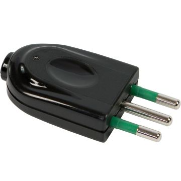 FANTON 80016 Abnehmbarer italienischer Stecker 2P+E 10A mod. EINFACHE schwarze Farbe