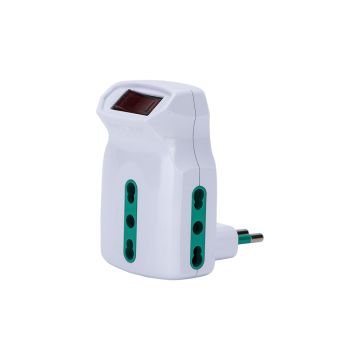 FANTON Dreifacher italienischer Steckeradapter 2P+E 10A + 3 italienische Bypass-Steckdosen + automatischer Überlastschalter 87315