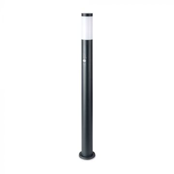 V-TAC Gartenpfostenlampenfassung E27 110CM mit Bewegungssensor Edelstahl IP44 Graue Farbe 8968
