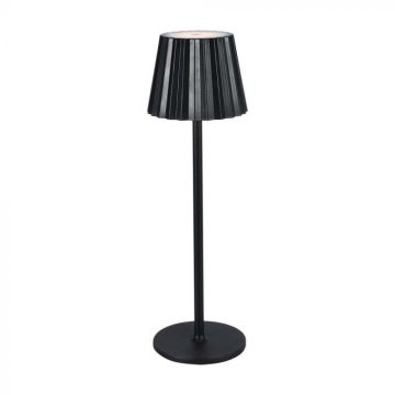 V-TAC VT-1028 LED-Tischleuchte 1,5 W cct 3in1 schwarz wiederaufladbar mit USB C Touch Dimmbar 115*370 mm – 10325