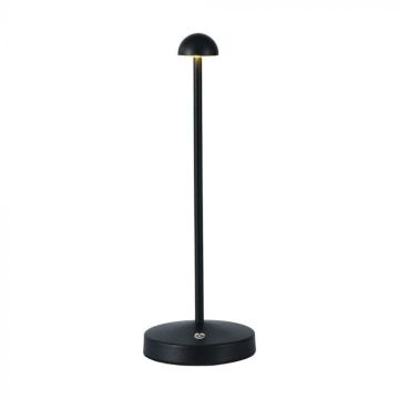 V-TAC VT-1073 LED-Tischlampe 1,6 W cct 3in1 schwarz wiederaufladbar mit USB C Touch Dimmbar 105*295 mm – 10328