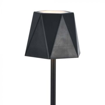 V-TAC VT-1034 LED-Tischlampe 1,5 W cct 3in1 schwarz wiederaufladbar mit USB C Touch Dimmbar 130*372 mm – 10330