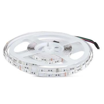 V-TAC VT-5050 24V led streifen strip SMD5050 10M 7W/M 60LED/M RGB-Multicolor IP20 - SKU 212592