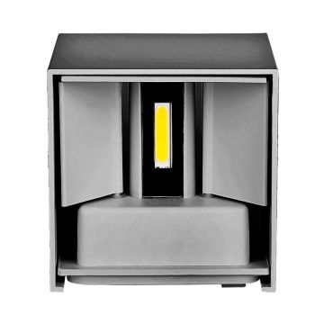V-TAC VT-759 5W LED-Wandleuchte, quadratisch, 140lm/W, Gehäuse satingrau - IP65, Doppelstrahl, warmweiß 3000K - Artikelnummer 217080
