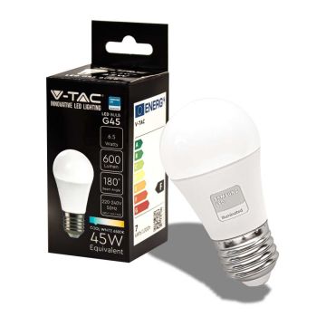V-TAC PRO VT-290 6,5W LED Lampe Bulb Chip Samsung SMD E27 G45 kaltweiß 6500K - SKU 21868