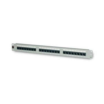 Patch-panel 24-Ports UTP CAT5E 1 Einheit farbe grau für 19" Rackschrank Fanton 23422