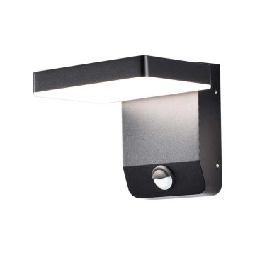 V-TAC VT-11020 LED-Wandleuchte mit PIR-Sensor Fluter 17W 150lm/w quadratisch Fassadenbeleuchtung Farbe schwarz 4000k modernes Design IP65 sku 2949
