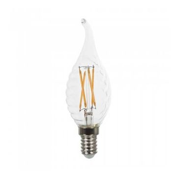 V-Tac VT-1995D LED lampe twist Kerzenflamme cross filament 4W E14 warmweiß 2700K dimmbar - 43881