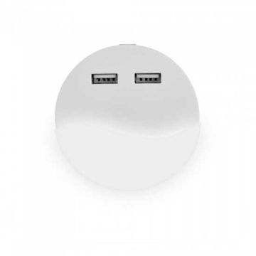 V-TAC PRO VT-84 LED Nachtlicht chip Samsung 3000K runde weiße form mit Sensor Licht + USB-Anschluss - sku 505
