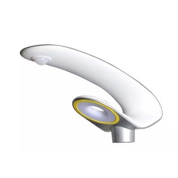 V-TAC VT-130W 20W LED gebogenes Solar-Gartenlicht neutralweiß 4000K mit Sensor & RF-Fernbedienung Aluminium-Silber-Gehäuse IP65 - SKU 5505