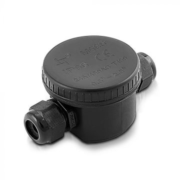 V-TAC VT-881 Ableitungskabel mit 2 internen 3PIN-Kunststoffanschlüssen, schwarz IP66 – SKU 5987