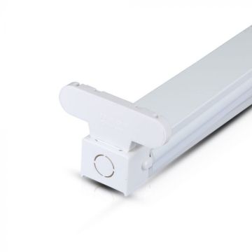 V-TAC VT-15021 Deckenleuchte aus blankem Aluminium für 2 T8 G13 LED-Röhren mit 150 cm Durchmesser, für den Innenbereich ohne Bildschirm – SKU 6057