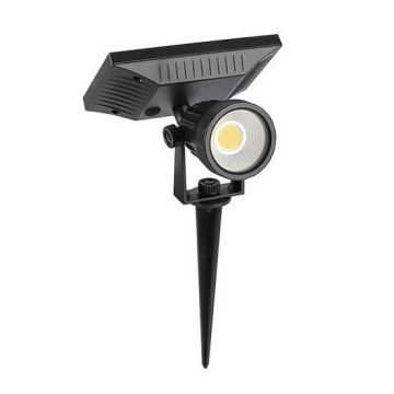 V-TAC VT-952 2W LED-Solar-Spikes kaltweiß 6400K verstellbarer schwarzer Körper IP65 -  sku 6662