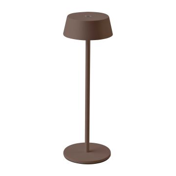 V-TAC VT-7562 LED-Tischleuchte 2 W warmweiß 3000 K mit wiederaufladbarem Akku EIN/AUS-Touch-Taste dimmbar Cortenfarbe IP54 – SKU 6821