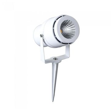 V-TAC VT-857-W-N 12W führte Gartenlampe spike 970LM 20° neutralweiß 4000K justierbares weißer Körper IP65 - SKU 217548