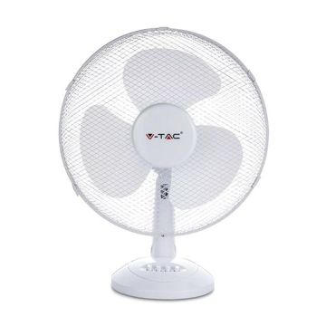 V-TAC VT-4017-3 40W 16" Tischventilator mit Knock-Down 3-Flügel Oszillationsfunktion weißer Körper IP20 - sku 7925