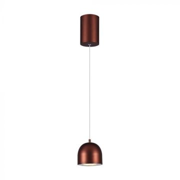 V-TAC VT-7794 LED-Kronleuchter 8,5 W, Anhänger, abgerundete Zylinderform, kupferbraune Farbe, 10 cm, verstellbar, 3000 K – 7997