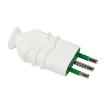 Stecker italienisch std. 2P+E 10A HI-PRO weißer Körper Fanton 80100 Stecker italienisch std. 2P+E 10A HI-PRO weißer Körper Fanton 80100