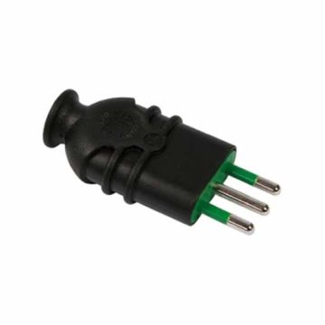 Stecker italienisch std. 2P+E 10A HI-PRO Schwarz Körper Fanton 80101 Stecker italienisch std. 2P+E 10A HI-PRO Schwarz Körper Fanton 80101