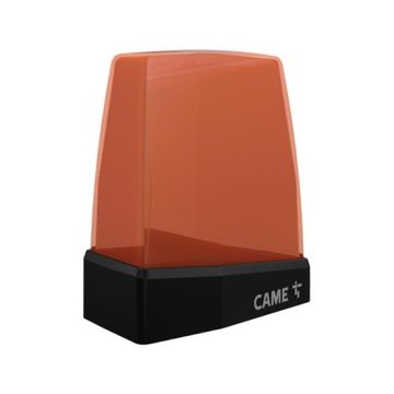 LED-Blinkleuchte CAME KRX 24V AC-DC bis 230 V AC mit integrierte antenne und orangefarbener haube KRX1FXSO 806LA-0010